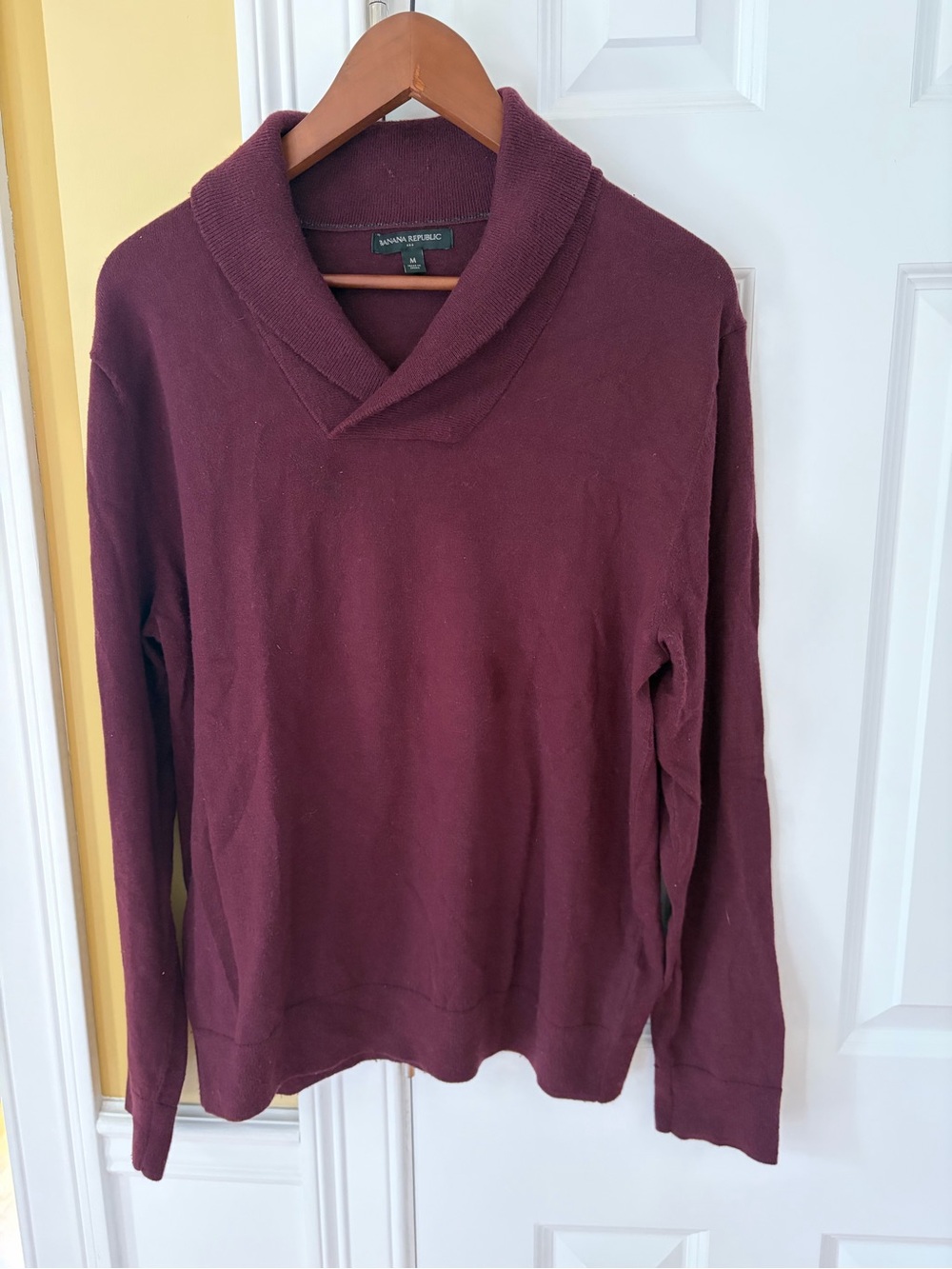 Banana Republic Shawl Collar Sweater in Deep Burgundy- medium